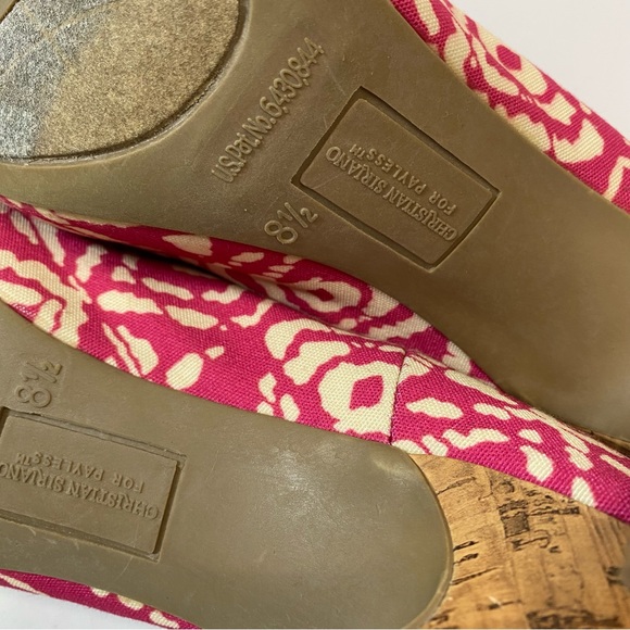 Christian Siriano Pink Fuchsia Open Toe Cork High Stilleto Heels Women’s Sz 8.5 - Picture 7 of 7